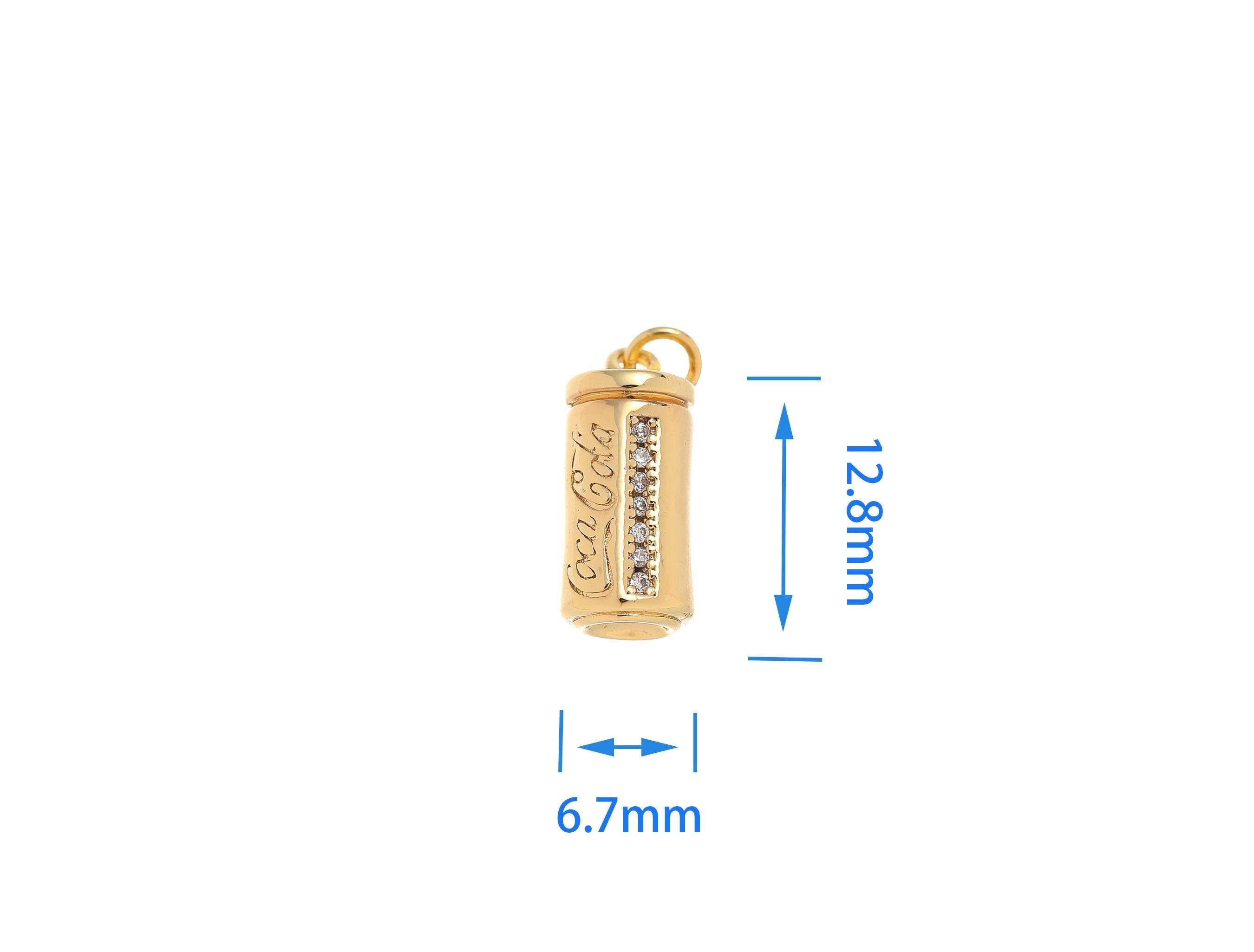 14K Gold Coca-Cola Can Pendant with Diamond Accents