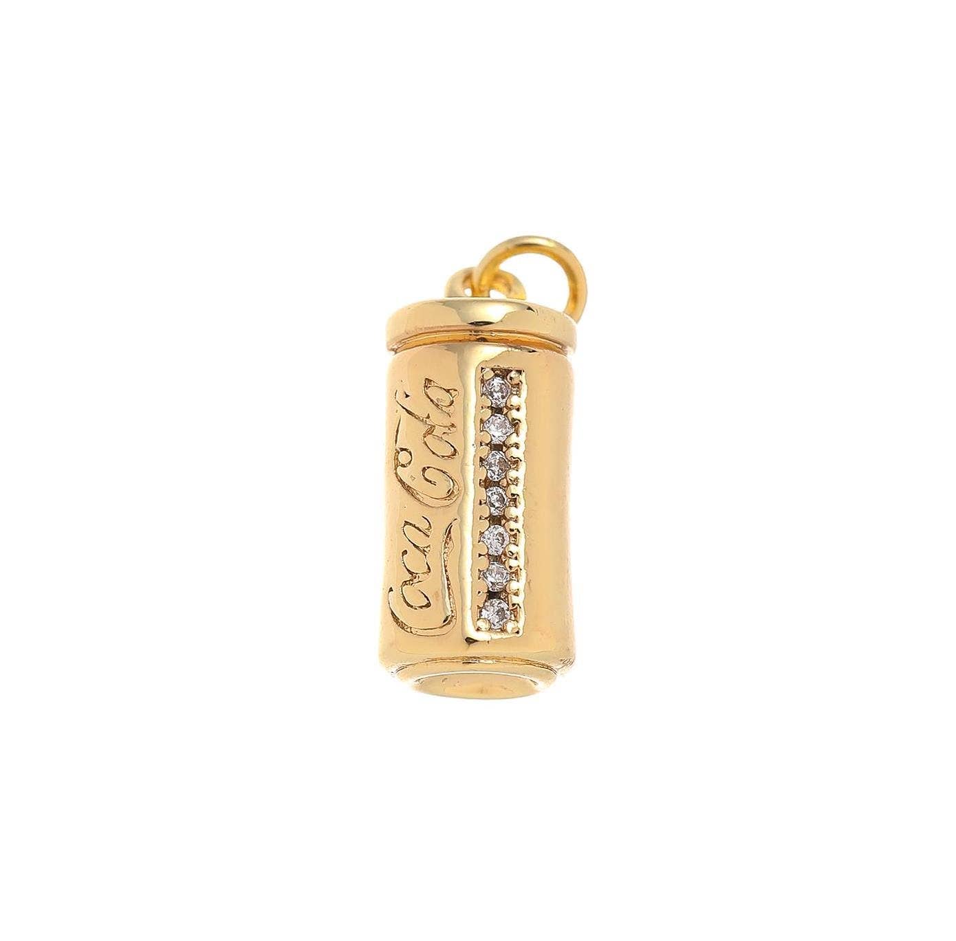 14K Gold Coca-Cola Can Pendant with Diamond Accents