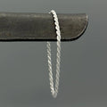2.5mm Sterling Silver Rope Chain Bracelet: 8"