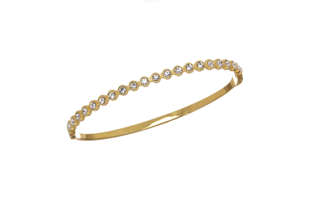 Stainless Steel Bangle,Tarnish Free Bangle,Hinged CZ Bangle: 1pc