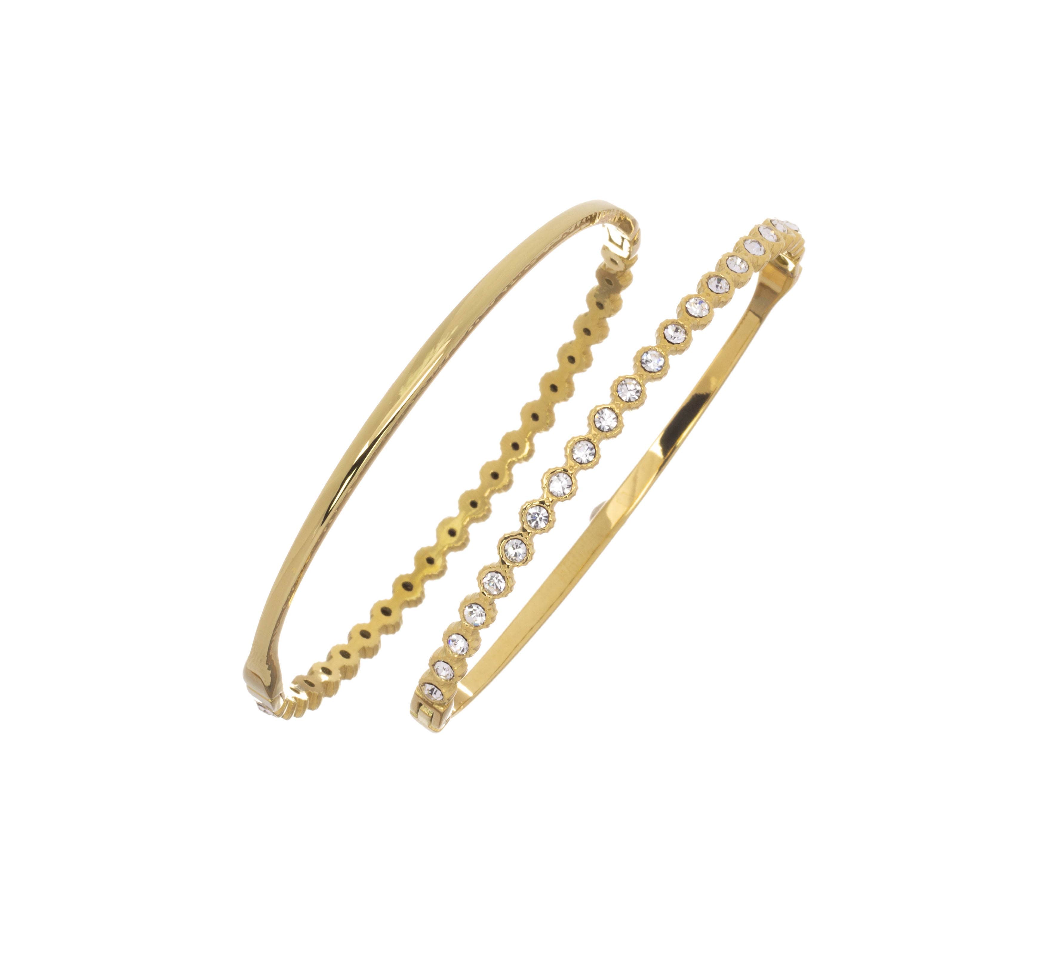 Stainless Steel Bangle,Tarnish Free Bangle,Hinged CZ Bangle: 1pc
