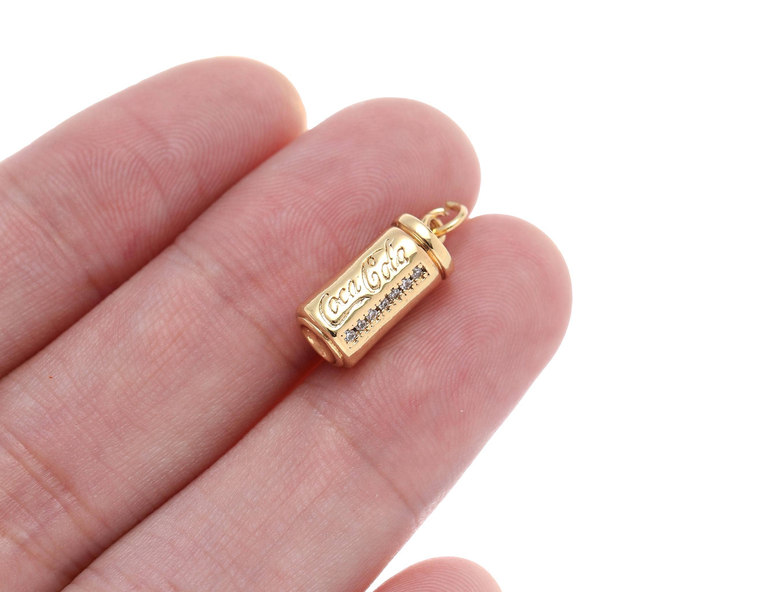14K Gold Coca-Cola Can Pendant with Diamond Accents
