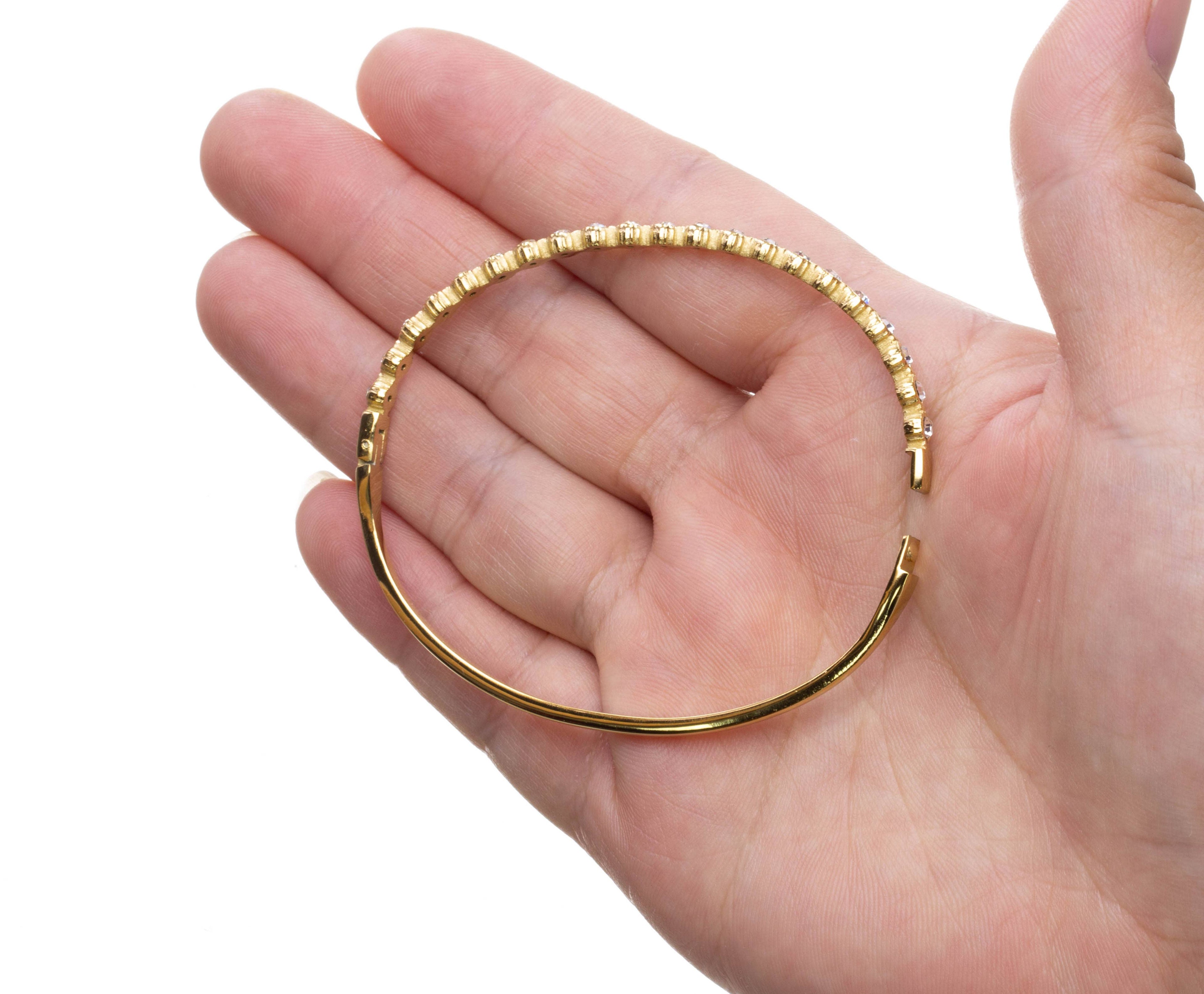 Stainless Steel Bangle,Tarnish Free Bangle,Hinged CZ Bangle: 1pc