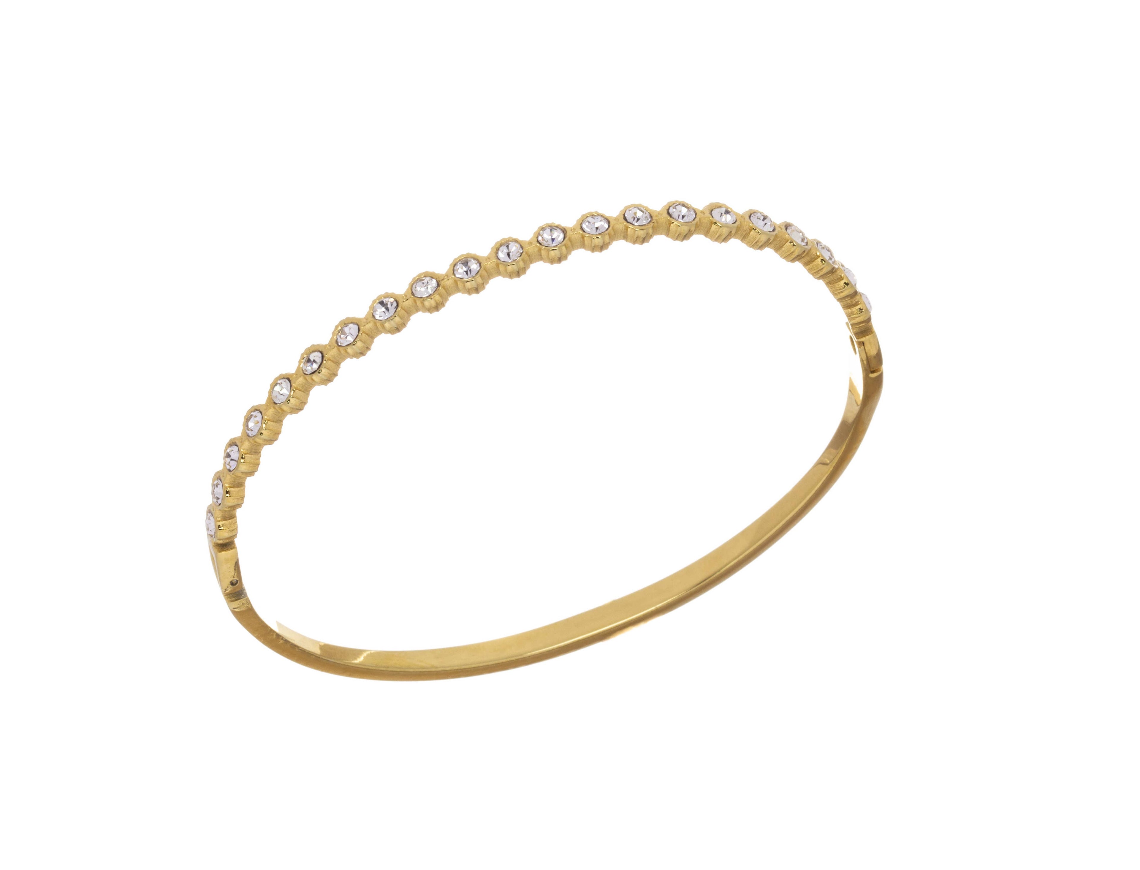 Stainless Steel Bangle,Tarnish Free Bangle,Hinged CZ Bangle: 1pc
