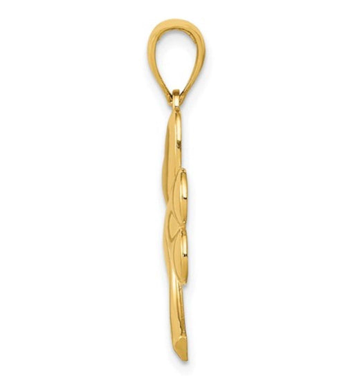 14k Yellow Gold Clover Pendant