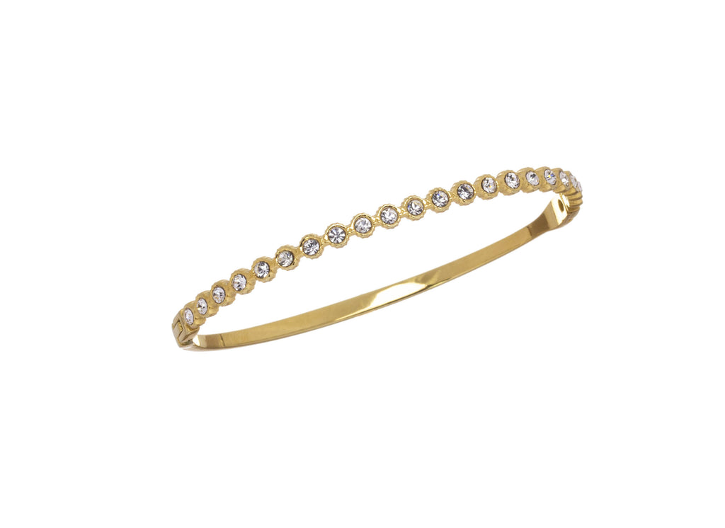 Stainless Steel Bangle,Tarnish Free Bangle,Hinged CZ Bangle: 1pc