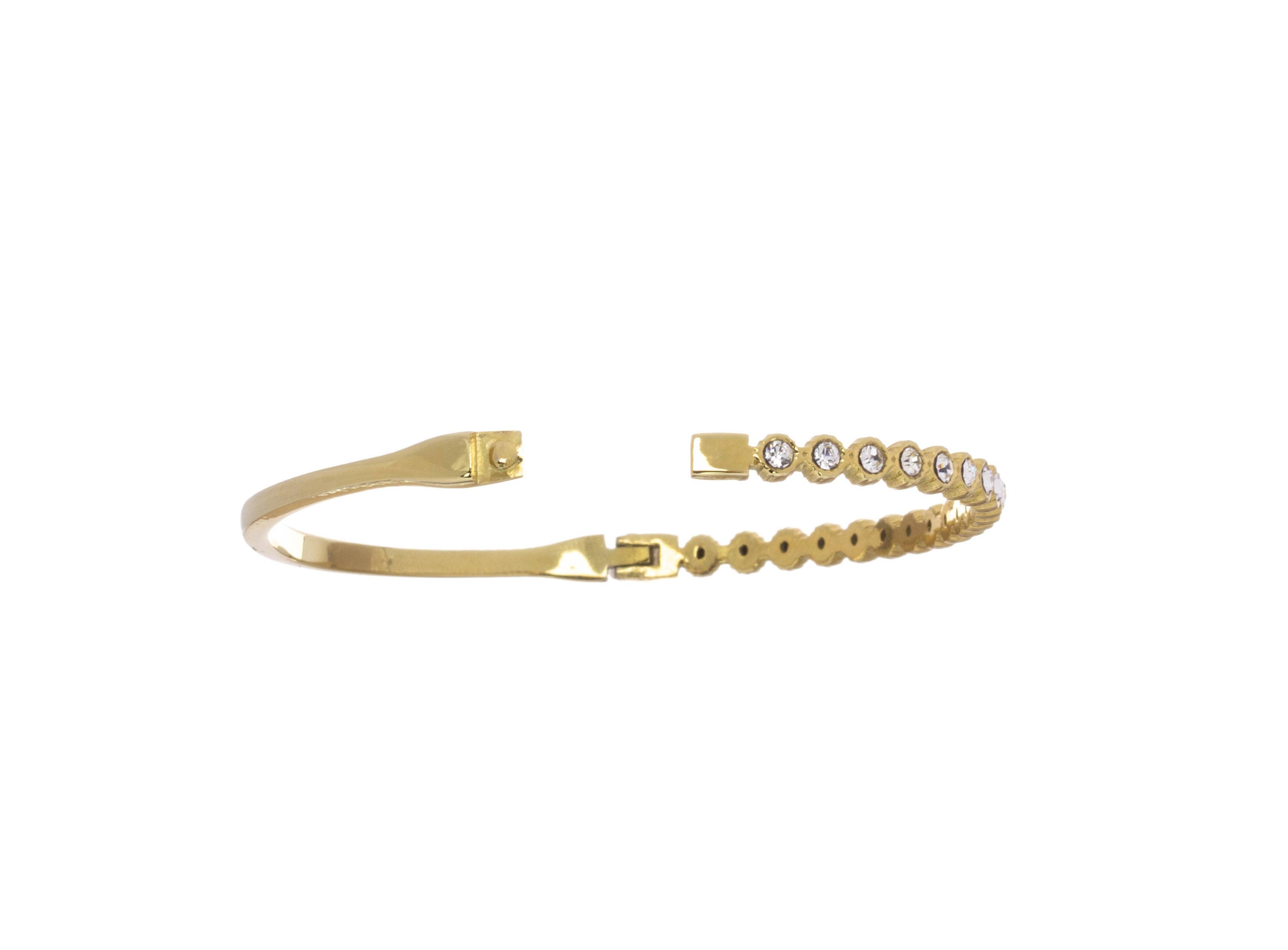 Stainless Steel Bangle,Tarnish Free Bangle,Hinged CZ Bangle: 1pc