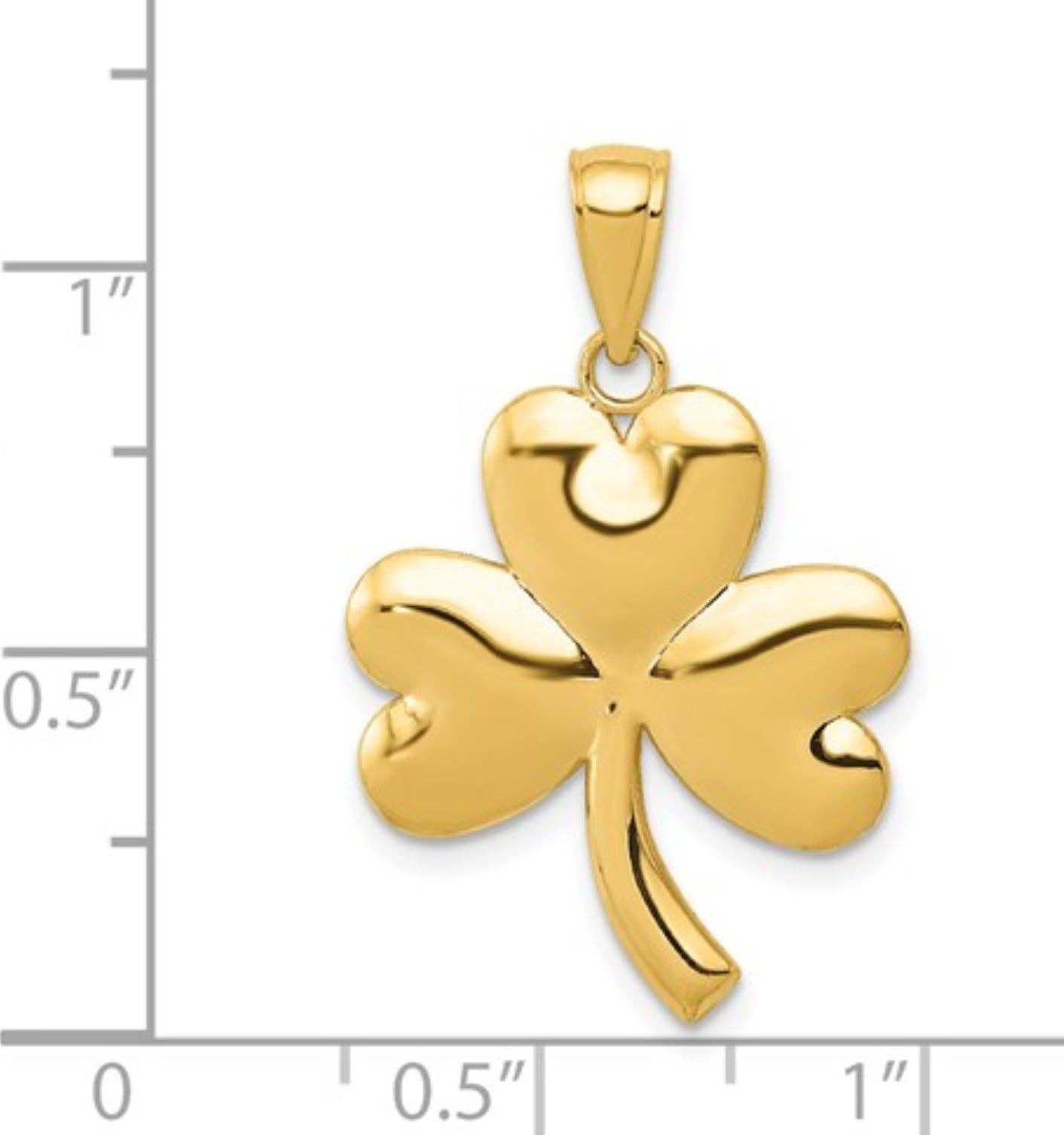 14k Yellow Gold Clover Pendant