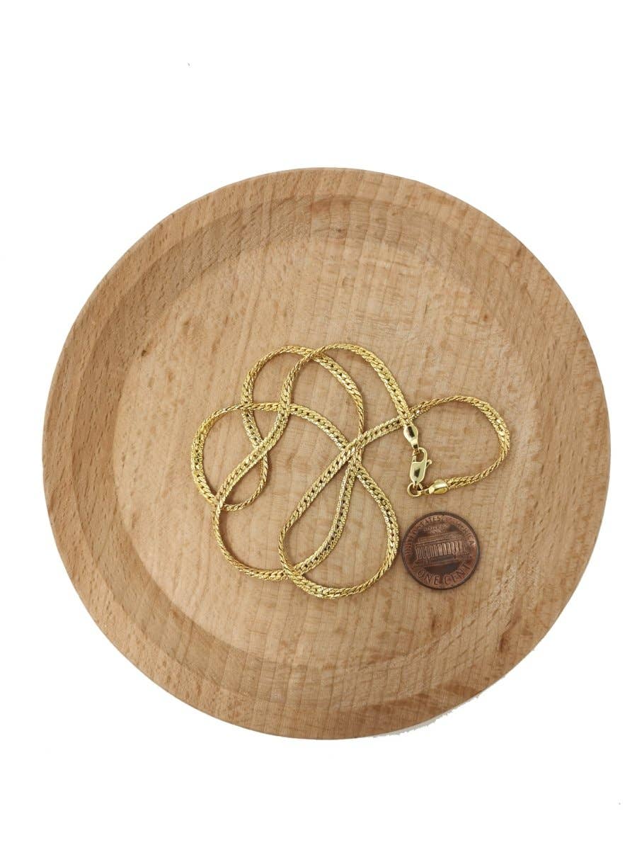 24K Gold Filled Herringbone Chain Necklace, 19.8 inch Herringbone Finished Necklace For Jewelry Making, 3.1mm Herringbone Necklace w/ Lobster Clasps | CN-974  Clearance Pricing